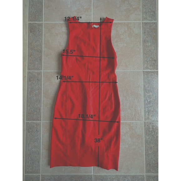 Babaton stretchy Red Midi Sleeveless Dress Size 6 - Picture 7 of 7